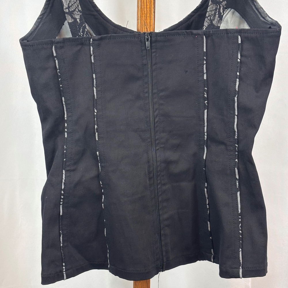 Royal Bones Black Lace Overlay Tank Top - Picture 7 of 10
